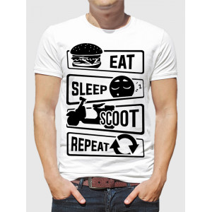  Tricou bărbați Eat Sleep Scoot Repeat