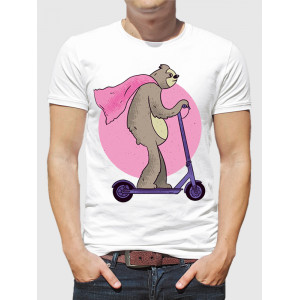  Tricou bărbătesc Leneș pe scuter