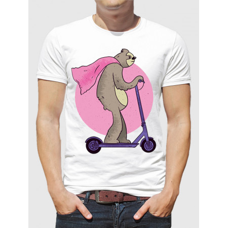  Tricou bărbătesc Leneș pe scuter