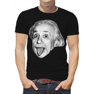  Tricou pentru bărbați Albert Einstein cu limba atârnată