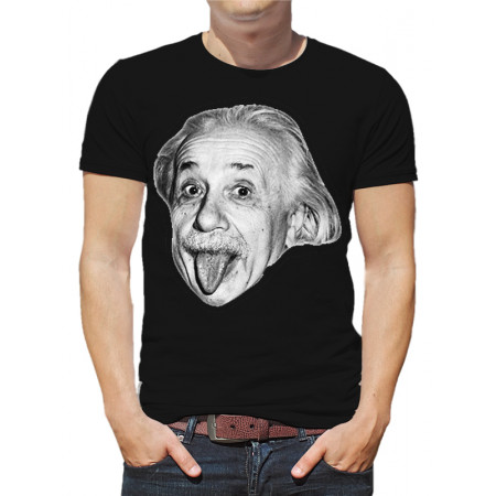  Tricou pentru bărbați Albert Einstein cu limba atârnată