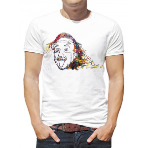  Tricou pentru bărbați Albert Einstein cu limba atârnată (artă)