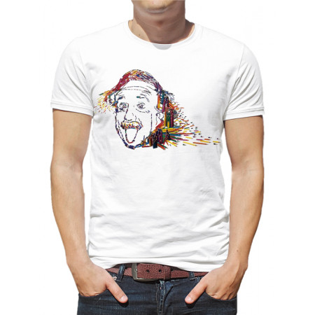  Tricou pentru bărbați Albert Einstein cu limba atârnată (artă)