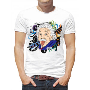  Tricou pentru bărbați Albert Einstein cu limba scoasă E=mc2 (art)