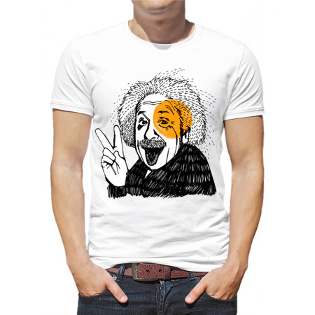  Tricou pentru bărbați Albert Einstein (semn V)