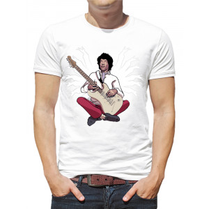  Tricou pentru bărbați Jimi Hendrix cu o chitară (artă). Photo 2