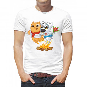  Tricou pentru bărbați „Câine și pisică”. Photo 2