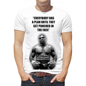  Tricou pentru bărbați Mike Tyson, Toată lumea are un plan până când primește pumnul în față