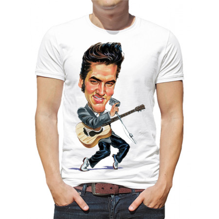  Tricou bărbați Elvis Presley, caricatură