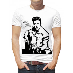  Tricou Elvis Presley pentru bărbați cu chitară și autograf