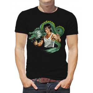  Tricou pentru bărbați Bruce Lee cu dragon