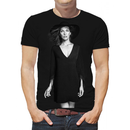  Tricou pentru bărbați Milla Jovovich într-o pălărie
