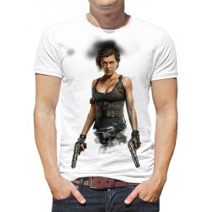  Tricou pentru bărbați Milla Jovovich cu arme. Photo 2