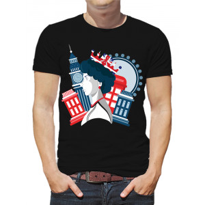  Tricou pentru bărbați Regina Elisabeta a II-a (art)