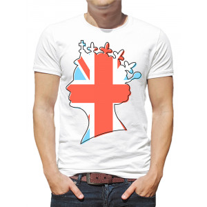  Tricou bărbați Regina Elisabeta a II-a, steag. Photo 2