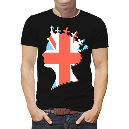  Tricou bărbați Regina Elisabeta a II-a, steag