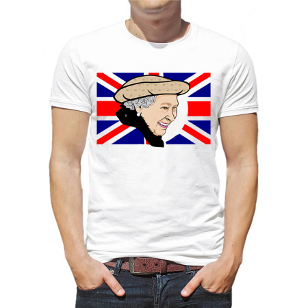  Tricou bărbați Regina Elisabeta a II-a, steag