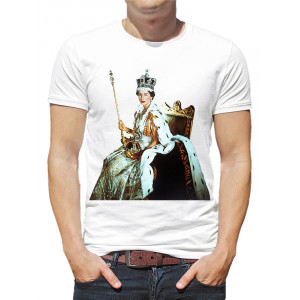  Tricou bărbătesc Regina Elisabeta a II-a pe tron. Photo 2
