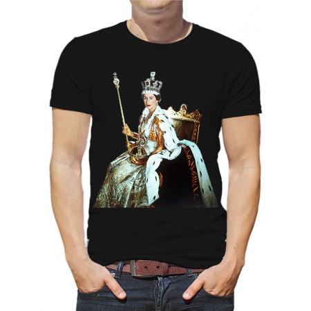  Tricou bărbătesc Regina Elisabeta a II-a pe tron