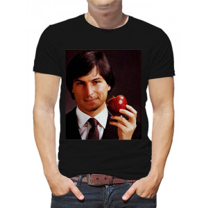  Tricou bărbați Steve Jobs cu un măr