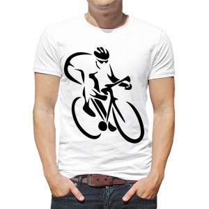  Tricou bărbați „Pe bicicletă”