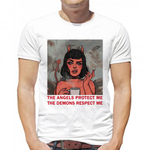  Tricou Îngerii mă protejează, demonii mă respectă