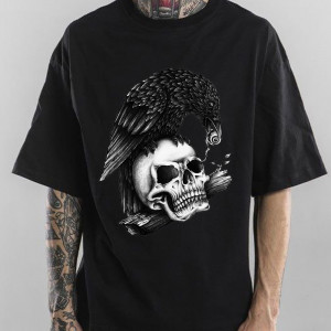  Tricou Pasăre și craniu