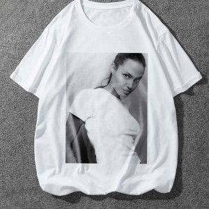  Tricou Angelina Jolie în alb