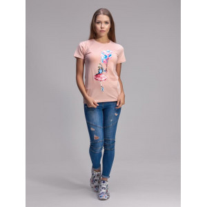 Tricou de damă HS Helen Stone cu o fată drăguță cu imprimeu de bile