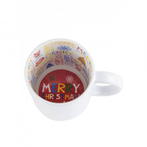 Cană (cupă) cu o poză în interior și în exterior Crăciun Fericit. Photo 2