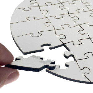 Puzzle pentru sublimare MDF rotund (d = 17 cm) 24 elemente. Photo 2