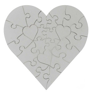Puzzle pentru sublimare inimă (10 * 10 cm) 23 elemente