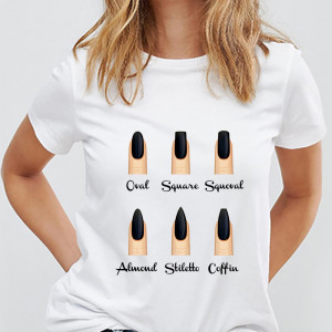 Tricou Oval. Pătrat. Squoval. migdale. Stilet. Sicriu