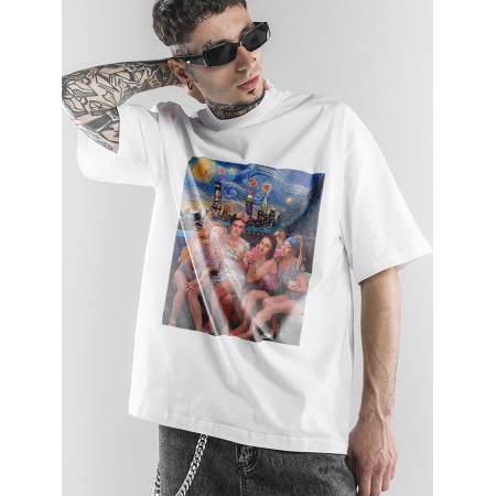 Tricou Picture-meme: Mona Lisa, Fata cu un cercei de perle din bumbac