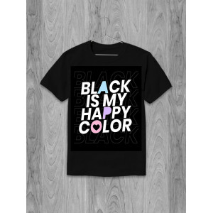  Tricou Negru este culoarea mea fericită