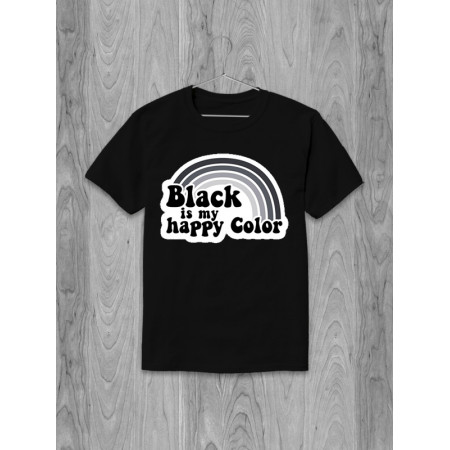 Tricou Negru este bumbacul de culoarea mea fericită (curcubeu negru).