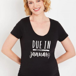 Tricou pentru gravide Data scadenta in ianuarie