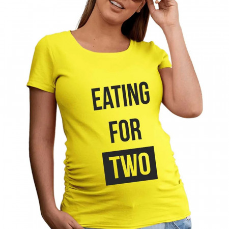 Tricou Eating for two de înaltă calitate pentru gravide
