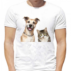 Tricou bărbați Cat and dog
