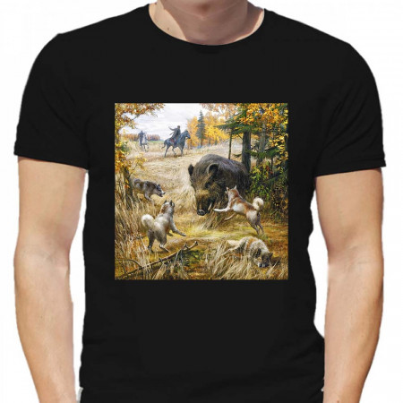 Tricou din bumbac de vânătoare de mistreți