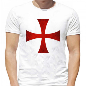 Tricou cu steag Templier