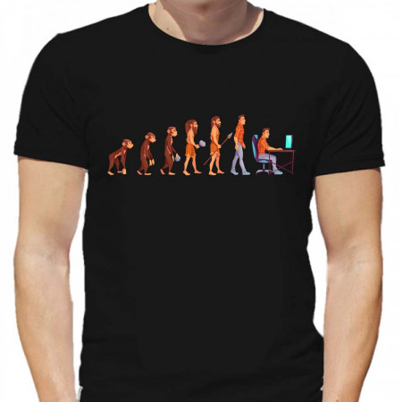 Tricou din bumbac Human evolution pentru bărbați și femei