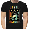 La mulți ani Banner Nivel 24 Tricou din bumbac deblocat