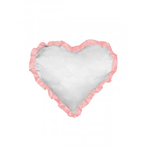  Pernă din satin cu chenar în formă de inimă cu imprimeul tău. Photo 3